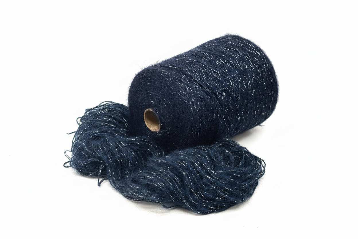 Filato Blu Navy con Lurex