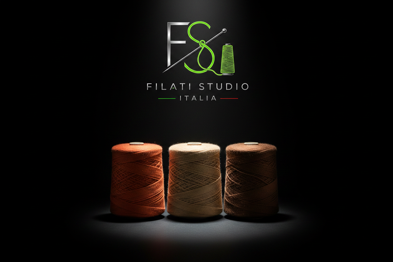 Logo in alto centro con scritta Filati Studio Italia